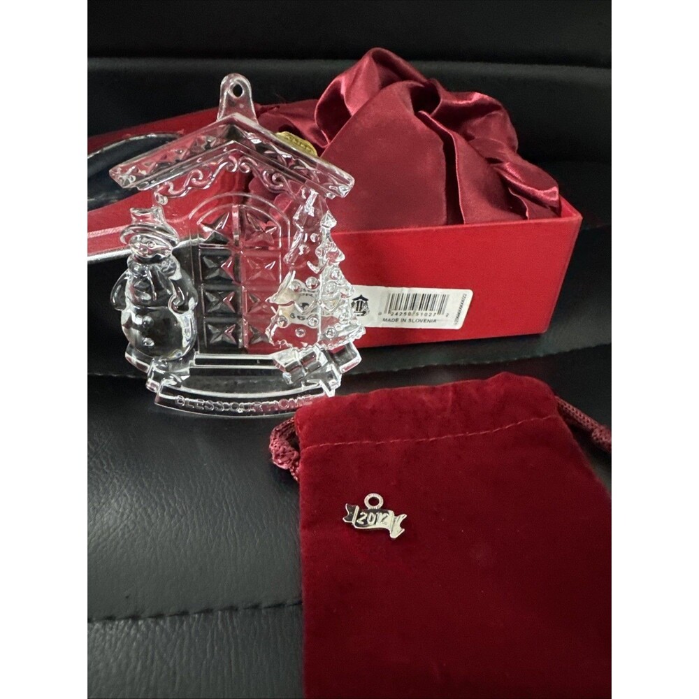 Waterford Crystal 2012 Bless Our Home Lead Crystal  Christmas Ornament